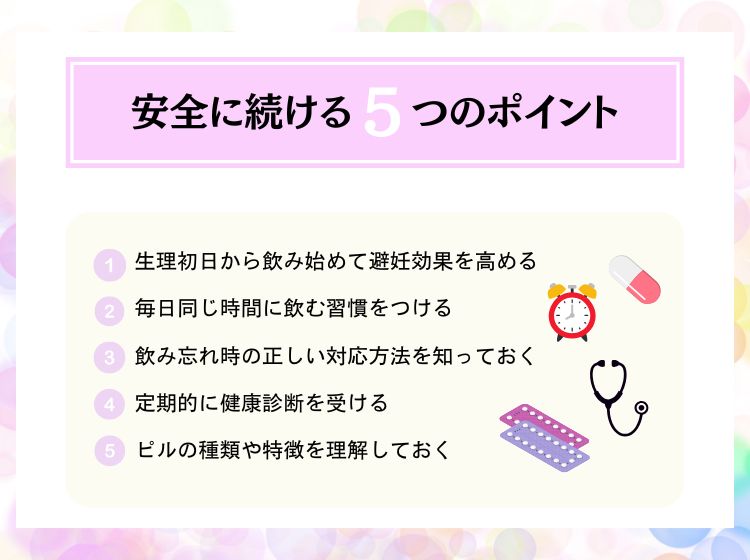 低用量ピルを避妊目的で安全に続ける5つのポイント