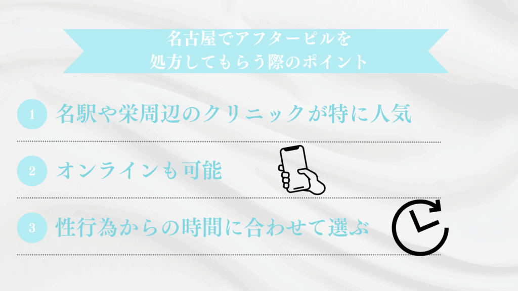 名古屋でアフターピルを処方してもらう際のポイント