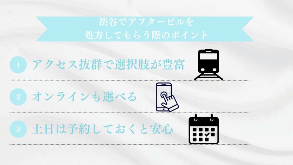 渋谷でアフターピルを処方してもらう際のポイント